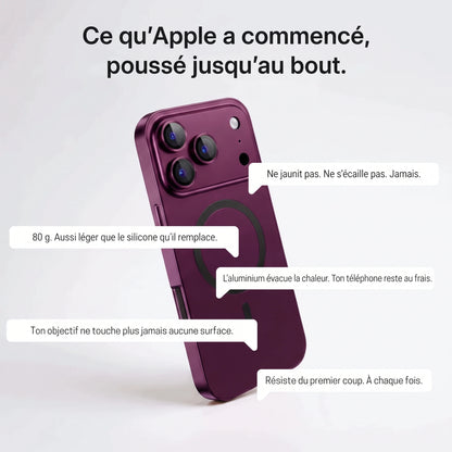 Coque métallique iPhone avec protection de caméra