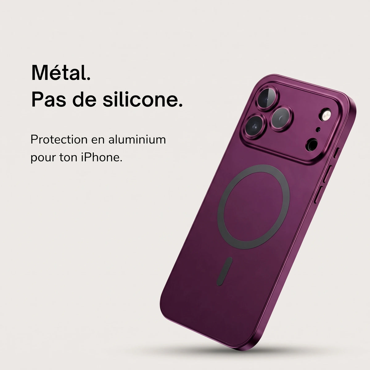 Coque métallique iPhone avec protection de caméra