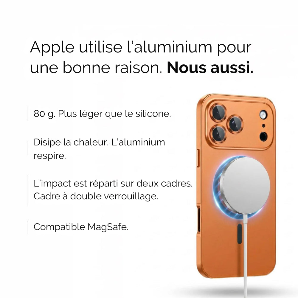 Coque métallique iPhone avec protection de caméra