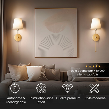 Lampe Murale Sans Fil Design - Sans Perçage - Rechargeable & Élégante